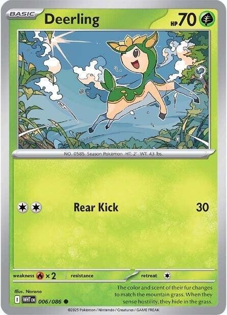 Deerling 006/086 Reverse Holofoil SV: White Flare
