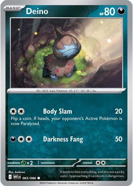 Deino 065/086 Reverse Holofoil SV: White Flare