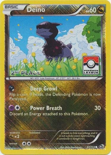 Deino 97/113 (Pokemon League) [2nd Place] 097/113 Reverse Holofoil League & Championship Cards