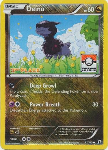 Deino 97/113 (Pokemon League) [3rd Place] 097/113 Reverse Holofoil League & Championship Cards
