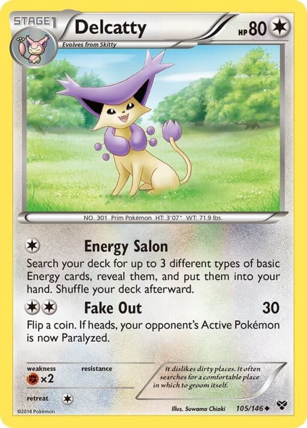 Delcatty 105/146 Reverse Holofoil XY Base Set