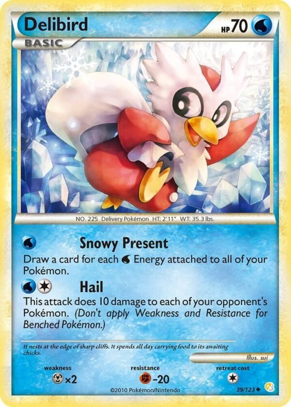 Delibird 39/123 Reverse Holofoil HeartGold SoulSilver