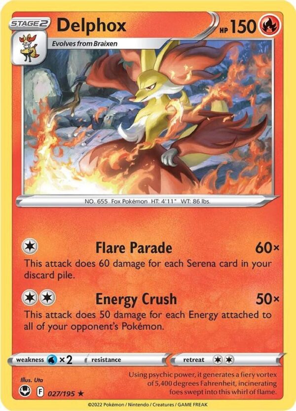 Delphox 027/195 Normal SWSH12: Silver Tempest