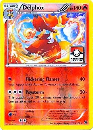 Delphox 13/124 (Pokemon League) 013/124 Reverse Holofoil League & Championship Cards