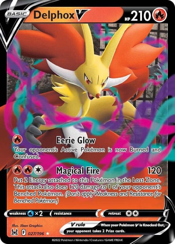 Delphox V 027/196 Holofoil SWSH11: Lost Origin Delphox V 027/196 Holofoil SWSH11: Lost Origin