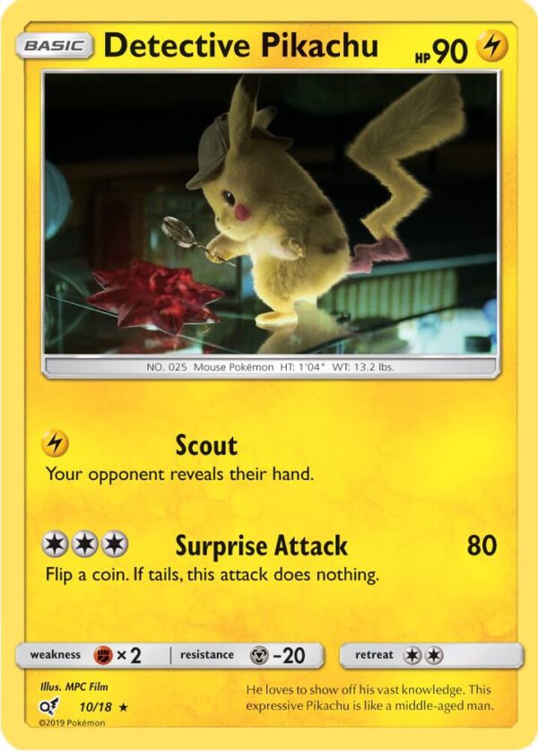 Detective Pikachu 10/18 Holofoil Detective Pikachu