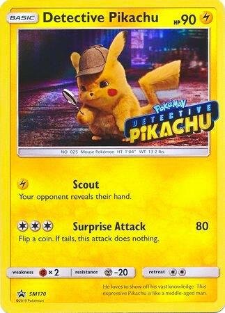 Detective Pikachu SM170 (Stamped) Holofoil SM Promos Detective Pikachu SM170 (Stamped) Holofoil SM Promos