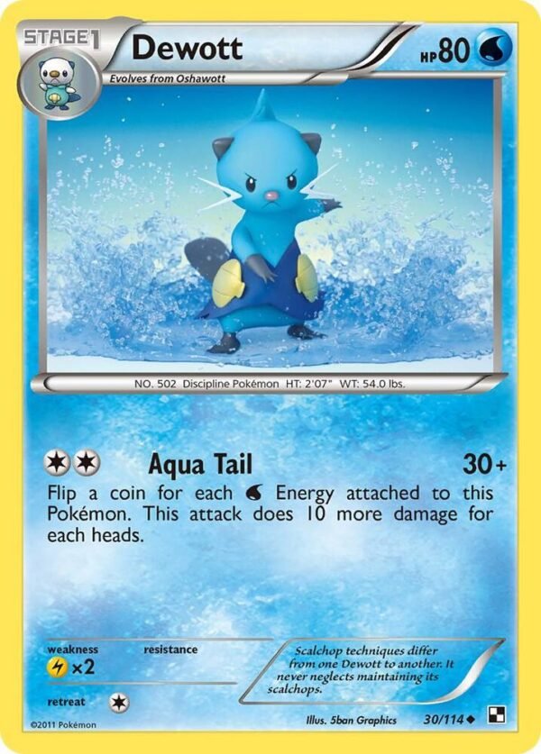 Dewott (30) 30/114 Reverse Holofoil Black and White Dewott (30) 30/114 Reverse Holofoil Black and White