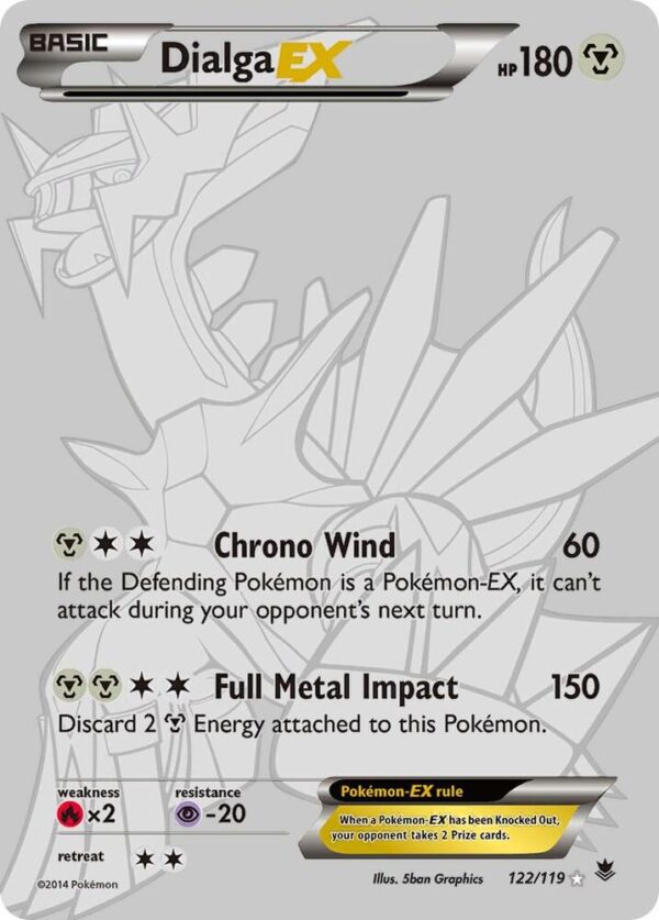 Dialga EX (122 Secret Rare) 122/119 Holofoil XY – Phantom Forces Dialga EX (122 Secret Rare) 122/119 Holofoil XY – Phantom Forces