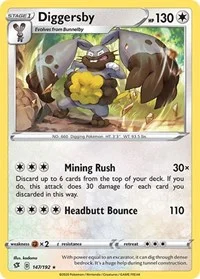 Diggersby | 147/192 | Reverse Holofoil | SWSH02: Rebel Clash