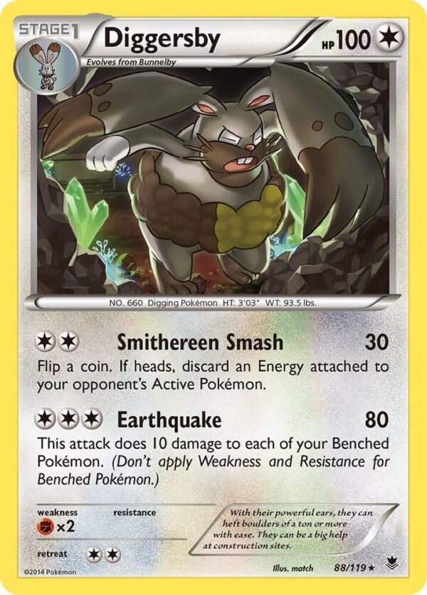 Diggersby 88/119 Reverse Holofoil XY – Phantom Forces