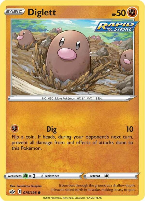 Diglett 076/198 Reverse Holofoil SWSH06: Chilling Reign