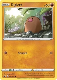 Diglett | 092/202 | Reverse Holofoil | SWSH01: Sword & Shield Base Set