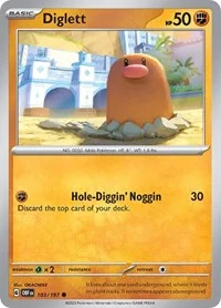 Diglett | 103/197 | Reverse Holofoil | SV03: Obsidian Flames