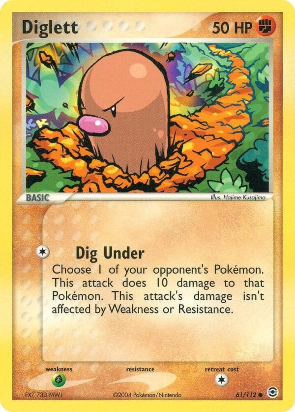Diglett 61/112 Reverse Holofoil FireRed & LeafGreen