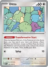 Ditto | 132/165 | Reverse Holofoil | SV: Scarlet & Violet 151 Ditto | 132/165 | Reverse Holofoil | SV: Scarlet & Violet 151