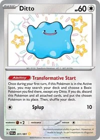 Ditto | 201/091 | Holofoil | SV: Paldean Fates