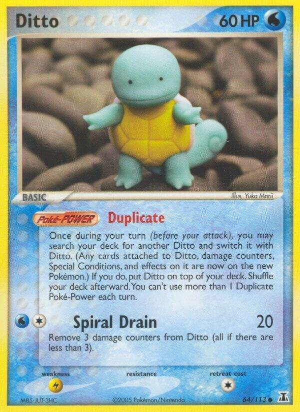 Ditto 64/113 (Squirtle) 064/113 Reverse Holofoil Delta Species