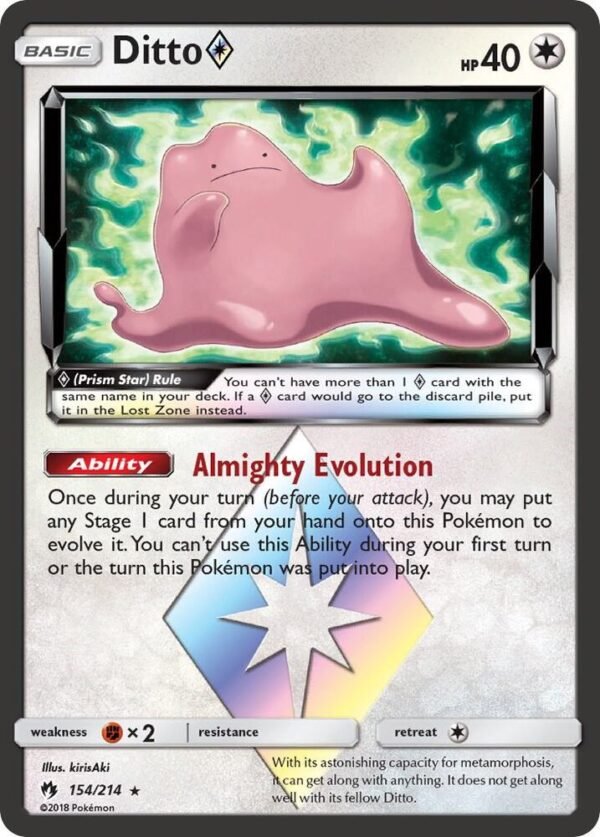 Ditto Prism Star 154/214 Holofoil SM – Lost Thunder Ditto Prism Star 154/214 Holofoil SM – Lost Thunder