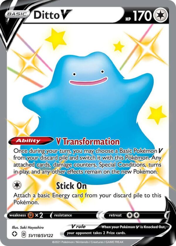 Ditto V SV118/SV122 Holofoil Shining Fates: Shiny Vault Ditto V SV118/SV122 Holofoil Shining Fates: Shiny Vault