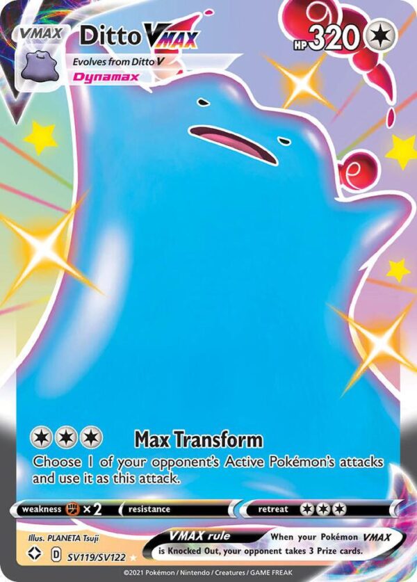 Ditto VMAX SV119/SV122 Holofoil Shining Fates: Shiny Vault Ditto VMAX SV119/SV122 Holofoil Shining Fates: Shiny Vault