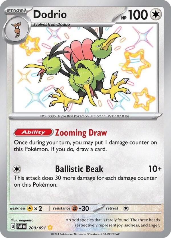 Dodrio 200/091 Holofoil SV: Paldean Fates Dodrio 200/091 Holofoil SV: Paldean Fates
