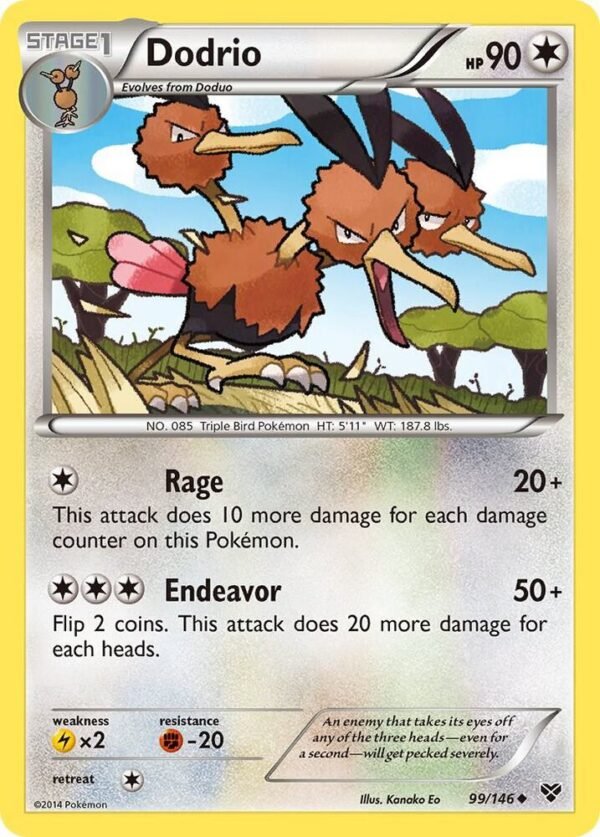 Dodrio 99/146 Reverse Holofoil XY Base Set Dodrio 99/146 Reverse Holofoil XY Base Set