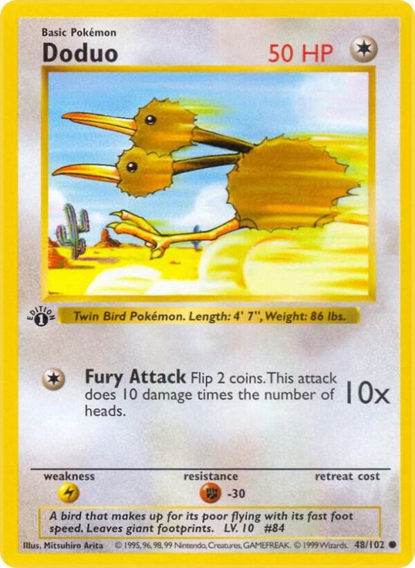 Doduo 048/102 1st Edition Base Set (Shadowless) Doduo 048/102 1st Edition Base Set (Shadowless)