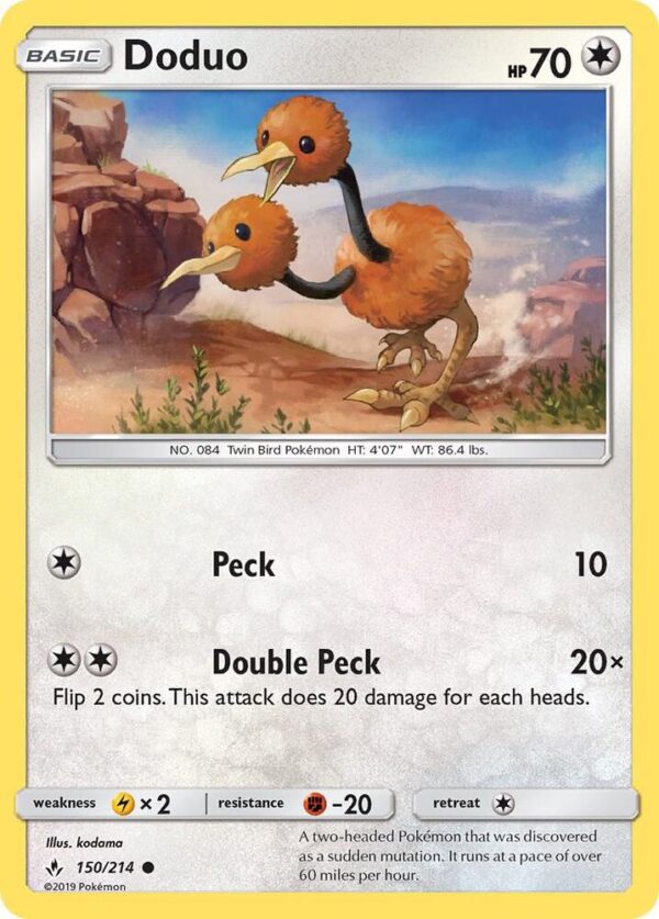 Doduo 150/214 Reverse Holofoil SM – Unbroken Bonds
