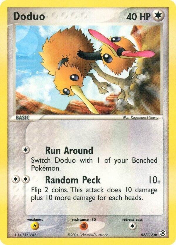 Doduo 62/112 Reverse Holofoil FireRed & LeafGreen Doduo 62/112 Reverse Holofoil FireRed & LeafGreen