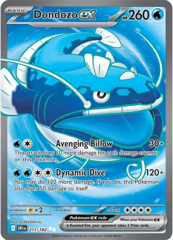 Dondozo ex 211/182 Holofoil SV10: Destined Rivals