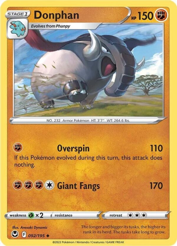Donphan 092/195 Normal SWSH12: Silver Tempest