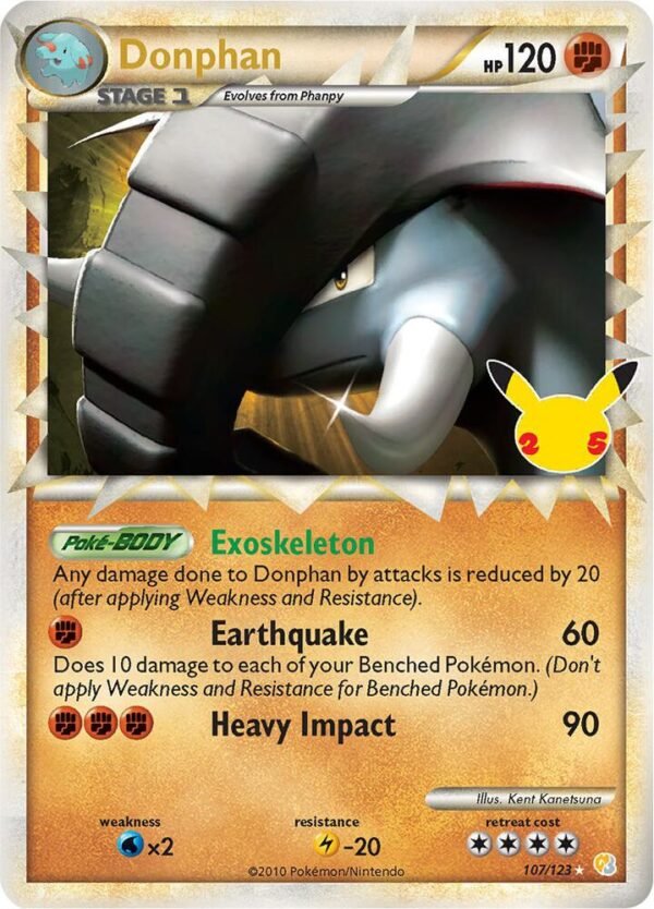 Donphan (Prime) 107/123 Holofoil Celebrations: Classic Collection Donphan (Prime) 107/123 Holofoil Celebrations: Classic Collection