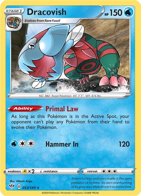 Dracovish 053/189 Reverse Holofoil SWSH03: Darkness Ablaze Dracovish 053/189 Reverse Holofoil SWSH03: Darkness Ablaze