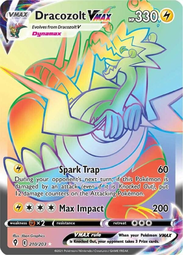 Dracozolt VMAX (Secret) 210/203 Holofoil SWSH07: Evolving Skies Dracozolt VMAX (Secret) 210/203 Holofoil SWSH07: Evolving Skies