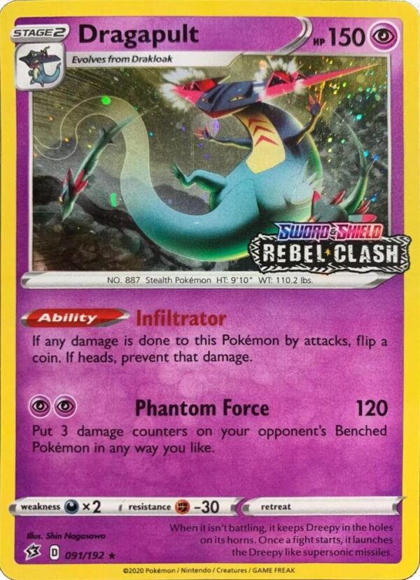 Dragapult 091/192 [Rebel Clash] Holofoil Miscellaneous Cards & Products