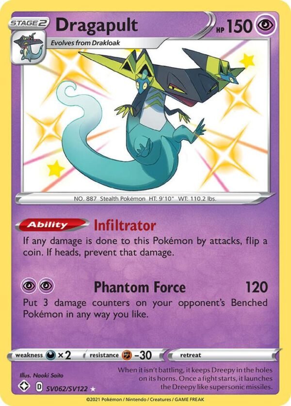 Dragapult SV062/SV122 Holofoil Shining Fates: Shiny Vault Dragapult SV062/SV122 Holofoil Shining Fates: Shiny Vault