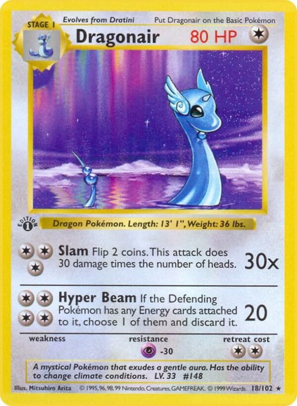 Dragonair 018/102 1st Edition Base Set (Shadowless) Dragonair 018/102 1st Edition Base Set (Shadowless)