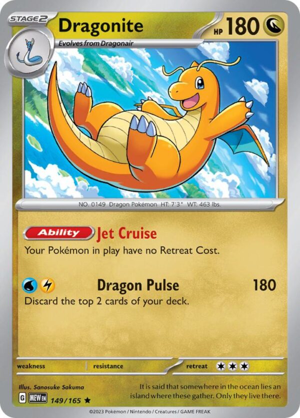 Dragonite 149/165 Reverse Holofoil SV: Scarlet & Violet 151 Dragonite 149/165 Reverse Holofoil SV: Scarlet & Violet 151