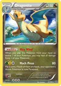 Dragonite (51) | 51/108 | Reverse Holofoil | XY - Roaring Skies