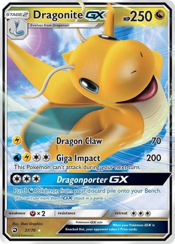 Dragonite GX 37/70 Holofoil Dragon Majesty