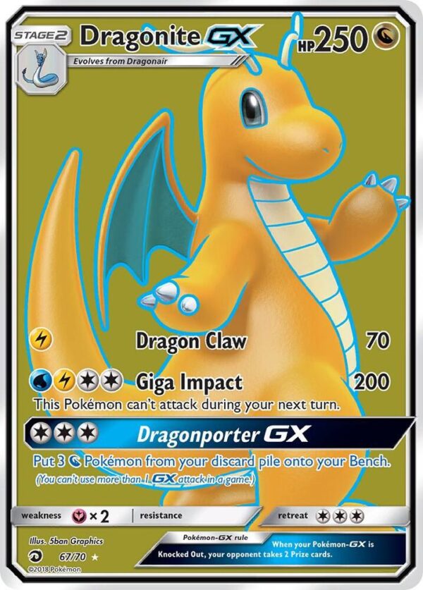 Dragonite GX (Full Art) 67/70 Holofoil Dragon Majesty