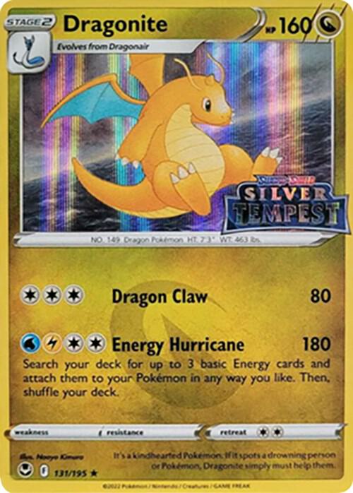 Dragonite (Silver Tempest Stamped) 131/195 Holofoil SWSH: Sword & Shield Promo Cards Dragonite (Silver Tempest Stamped) 131/195 Holofoil SWSH: Sword & Shield Promo Cards