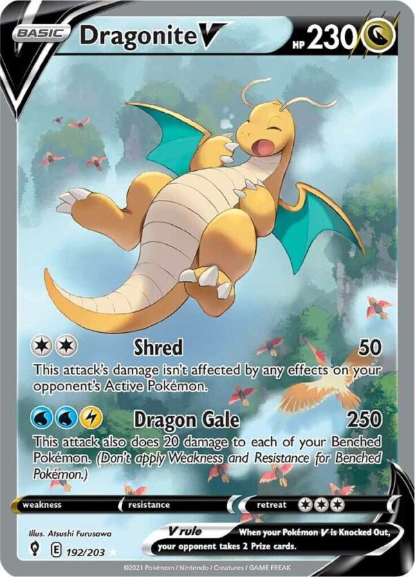 Dragonite V (Alternate Full Art) 192/203 Holofoil SWSH07: Evolving Skies