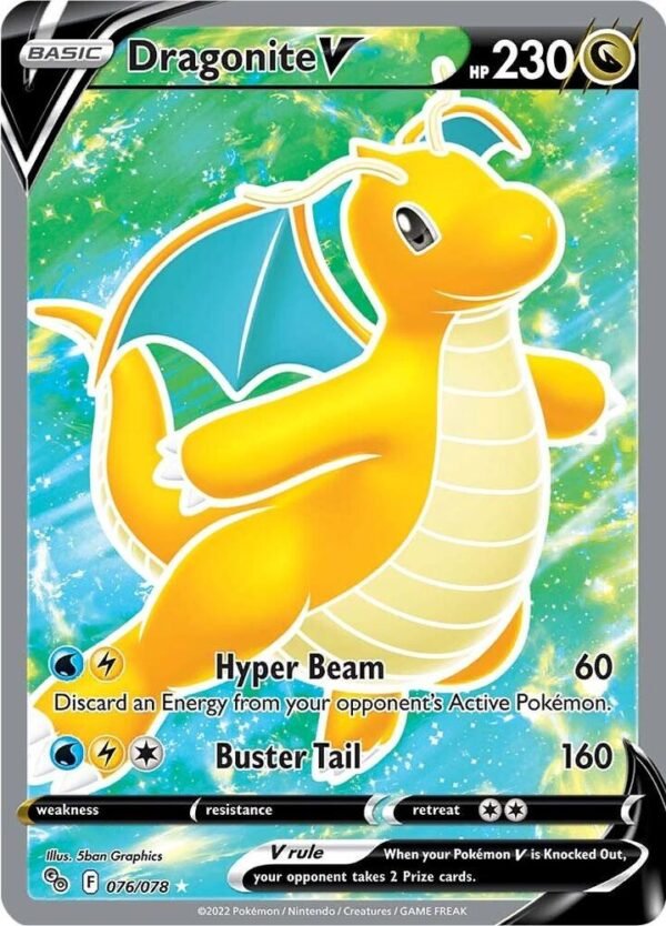 Dragonite V (Full Art) 076/078 Holofoil Pokemon GO