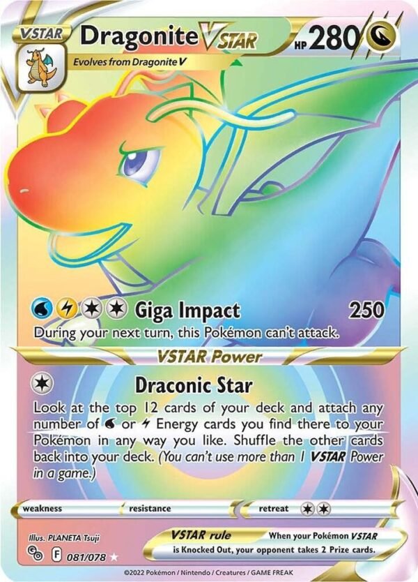 Dragonite VSTAR (Secret) 081/078 Holofoil Pokemon GO Dragonite VSTAR (Secret) 081/078 Holofoil Pokemon GO