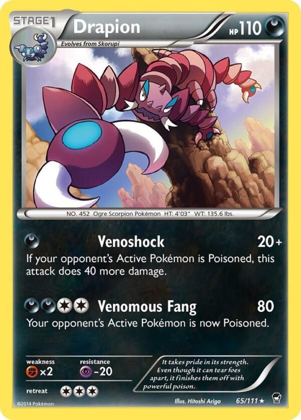 Drapion 65/111 Reverse Holofoil XY – Furious Fists Drapion 65/111 Reverse Holofoil XY – Furious Fists