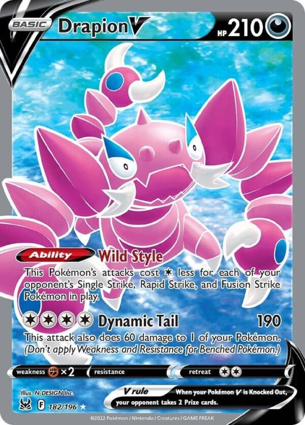 Drapion V (Full Art) 182/196 Holofoil SWSH11: Lost Origin Drapion V (Full Art) 182/196 Holofoil SWSH11: Lost Origin