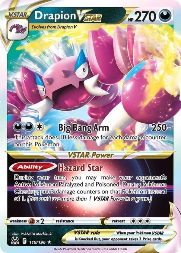 Drapion VSTAR 119/196 Holofoil SWSH11: Lost Origin Drapion VSTAR 119/196 Holofoil SWSH11: Lost Origin