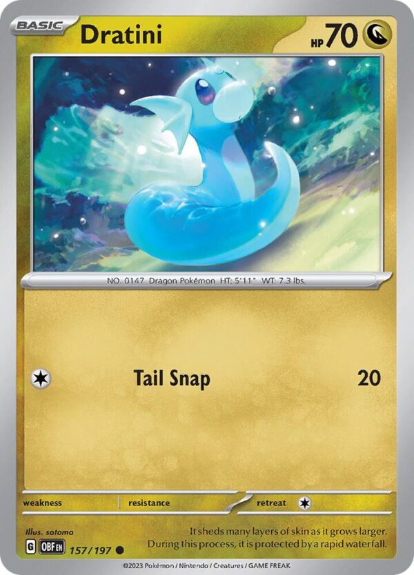 Dratini 157/197 Reverse Holofoil SV03: Obsidian Flames Dratini 157/197 Reverse Holofoil SV03: Obsidian Flames